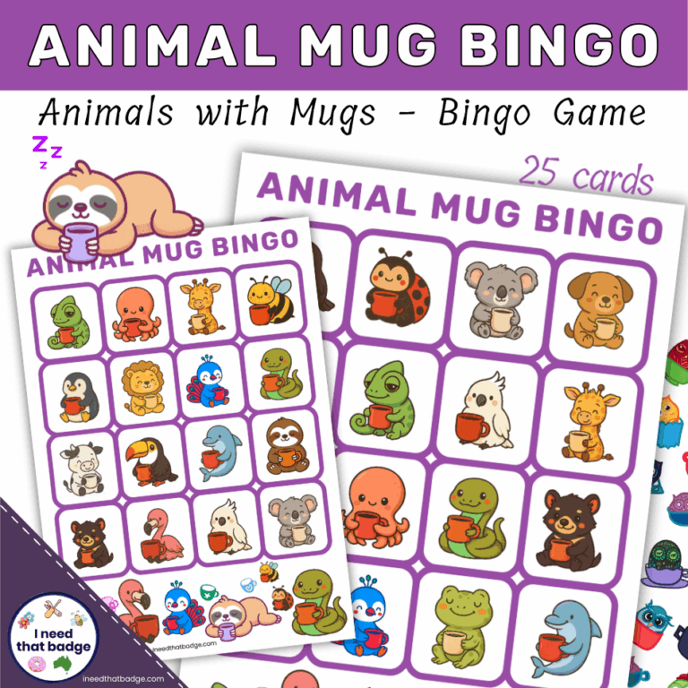 Animal Mug Bingo