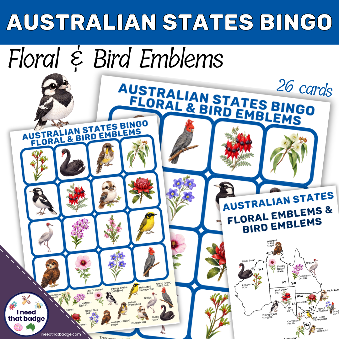 Aussie State Flowers & Birds Bingo Cover INTB