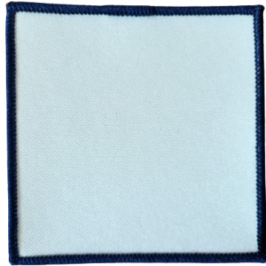 Blue badge with navy border