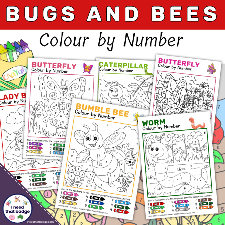 Bugs & Bees Colour by Number Worksheets