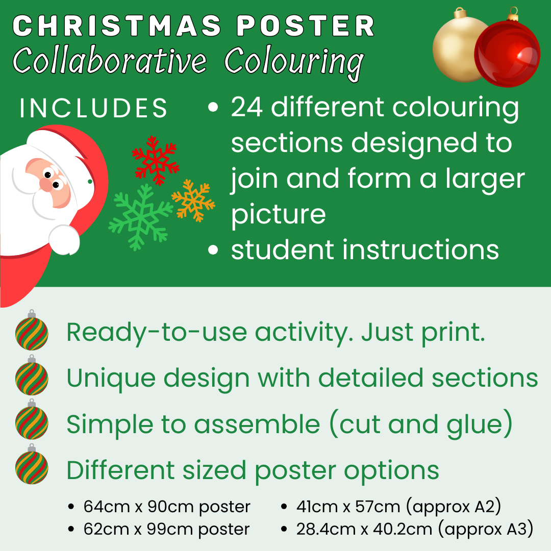 Christmas Collaborative Colouring Poster - Image 2