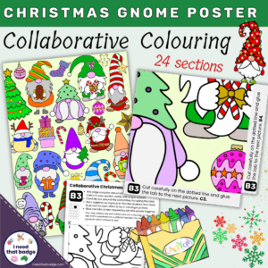 Christmas Gnome Collaborative Colouring Poster