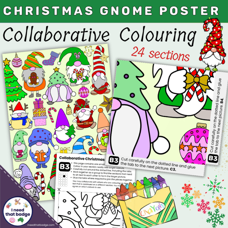 Christmas Gnome Collaborative Colouring Poster