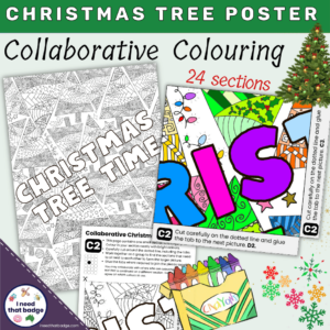 Christmas Tree Collaborative Colouring Poster