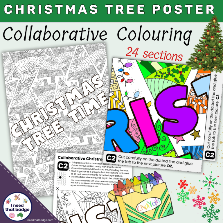 Christmas Tree Collaborative Colouring Poster