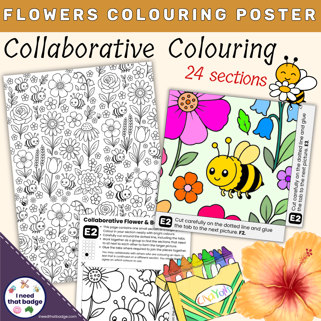Flowers & Bees Collaborative Colouring NTB