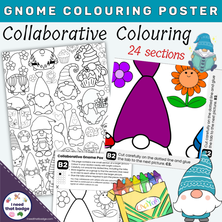 Gnome Collaborative Colouring Poster