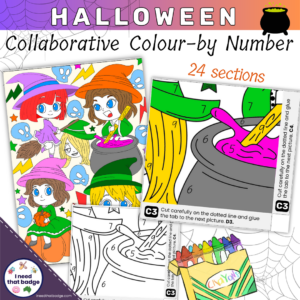 Halloween Collaborative Colour-by-Number Poster