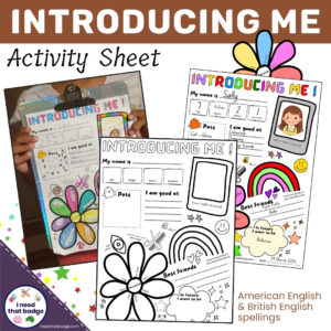 Introducing Me Activity Worksheet