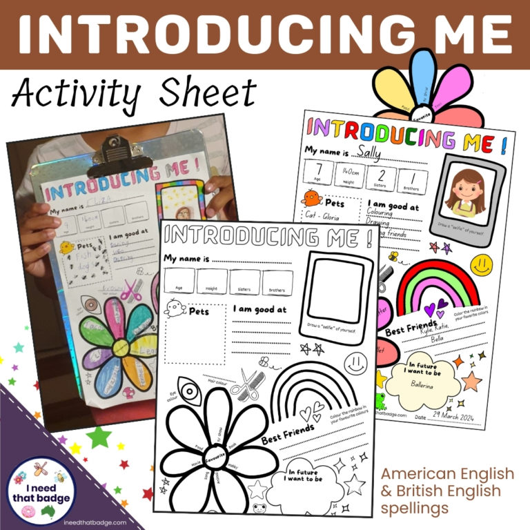 Introducing Me Activity Worksheet