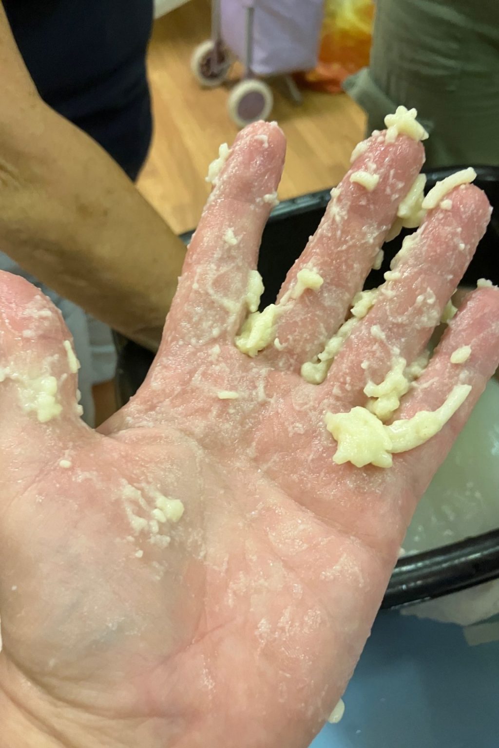 Hand in gooey stuff
