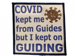 Badge with covid character