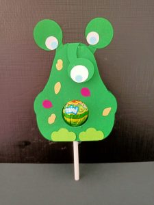 Lollipop decorated as monster
