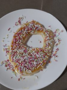 Doughnut on plate