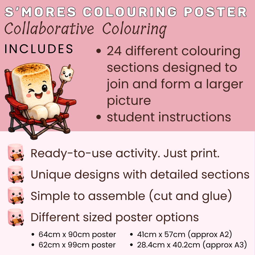 S'mores Collaborative Colouring Poster - Image 2