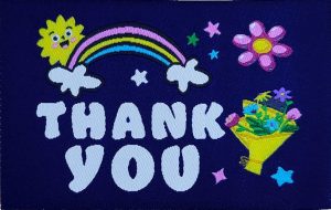 Flowers and rainbow design