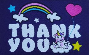 Unicorn with heart balloon