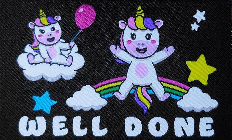 Jumping unicorn with balloon